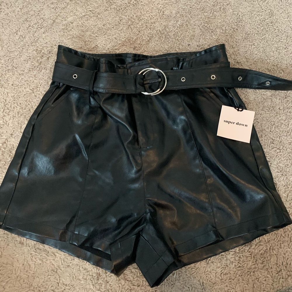 By the way. high waisted Leather shorts
